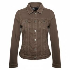 INSIDER Premium Denim Women's Green Kaki Cotton Spandex Trucker Jacket XS‎